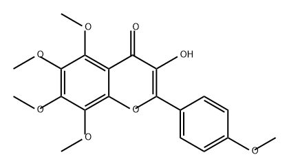 4H-1-Benzopyran-4-one, 3-hydroxy-5,6,7,8-tetramethoxy-2-(4-methoxyphenyl)- Struktur