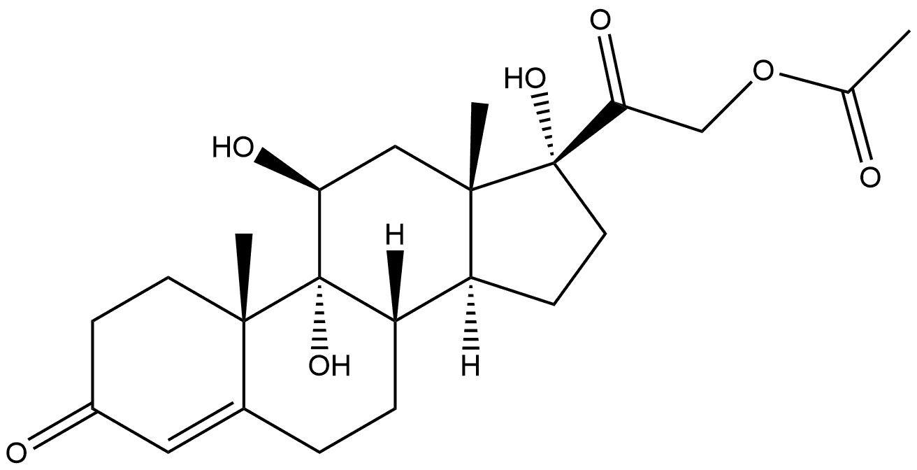 9,17-Dihydroxycorticosterone 21-acetate Struktur