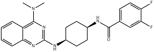 Benzamide, N-[cis-4-[[4-(dimethylamino)-2-quinazolinyl]amino]cyclohexyl]-3,4-difluoro- Struktur