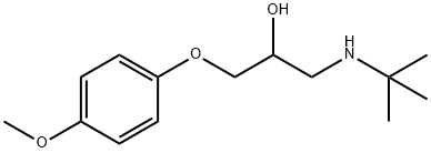 2-Propanol, 1-[(1,1-dimethylethyl)amino]-3-(4-methoxyphenoxy)- Struktur