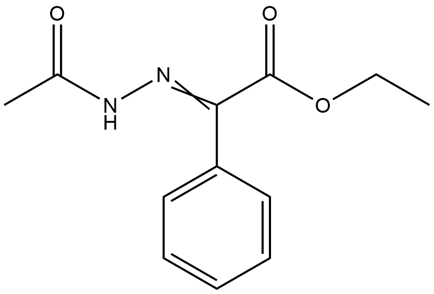 Benzeneacetic acid, α-(2-acetylhydrazinylidene)-, ethyl ester Struktur