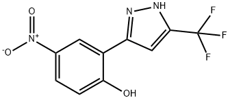 Phenol, 4-nitro-2-[5-(trifluoromethyl)-1H-pyrazol-3-yl]- Struktur