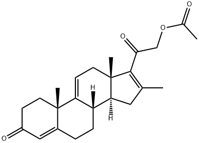 Pregna-4,9(11),16-triene-3,20-dione, 21-(acetyloxy)-16-methyl- Struktur