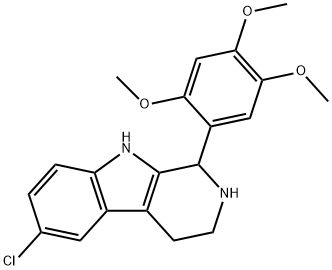 1H-Pyrido[3,4-b]indole, 6-chloro-2,3,4,9-tetrahydro-1-(2,4,5-trimethoxyphenyl)- Struktur