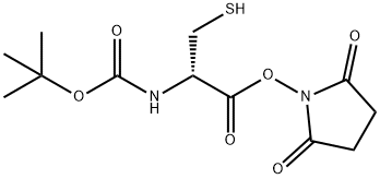 Carbamic acid, [2-[(2,5-dioxo-1-pyrrolidinyl)oxy]-1-(mercaptomethyl)-2-oxoethyl]-, 1,1-dimethylethyl ester, (S)- (9CI) Struktur