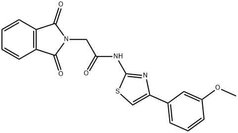 2H-Isoindole-2-acetamide, 1,3-dihydro-N-[4-(3-methoxyphenyl)-2-thiazolyl]-1,3-dioxo- Struktur