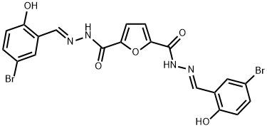 (N'2E,N'5E)-N'2,N'5-bis(5-bromo-2-hydroxybenzylidene)furan-2,5-dicarbohydrazide Struktur