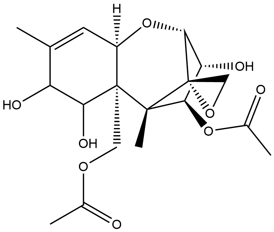 12,13-Epoxytrichothec-9-ene-3α,4β,7,8,15-pentol 4,15-diacetate Struktur