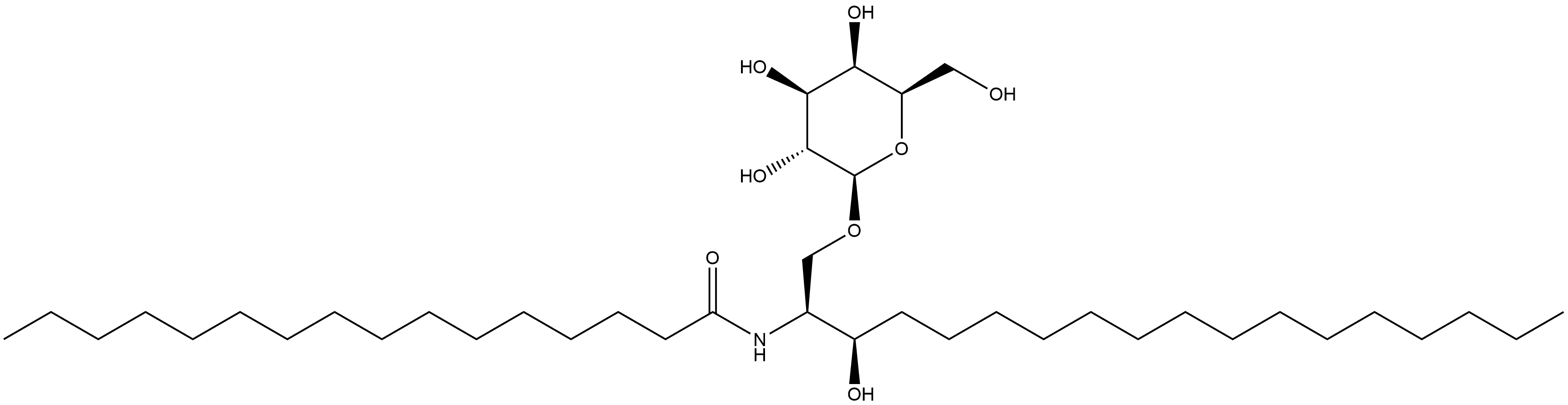 Hexadecanamide, N-[(1S,2R)-1-[(β-D-galactopyranosyloxy)methyl]-2-hydroxyheptadecyl]- Struktur