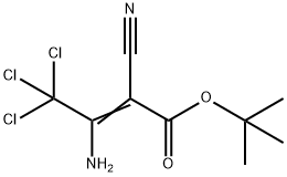 2-Butenoic acid, 3-amino-4,4,4-trichloro-2-cyano-, 1,1-dimethylethyl ester Struktur