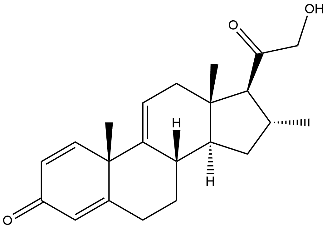 21-Hydroxy-16α-methylpregna-1,4,9(11)-triene-3,20-dione Struktur