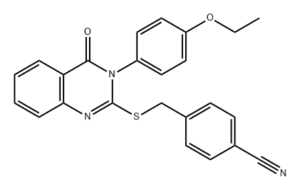 Benzonitrile, 4-[[[3-(4-ethoxyphenyl)-3,4-dihydro-4-oxo-2-quinazolinyl]thio]methyl]- Struktur