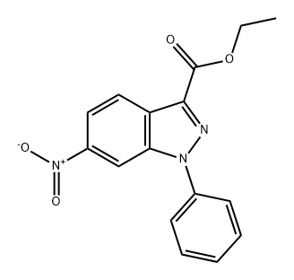 1H-Indazole-3-carboxylic acid, 6-nitro-1-phenyl-, ethyl ester Struktur