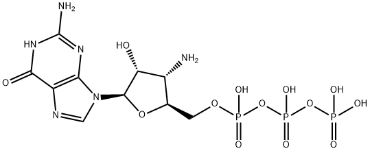 Guanosine 5'-(tetrahydrogen triphosphate), 3'-amino-3'-deoxy- Struktur