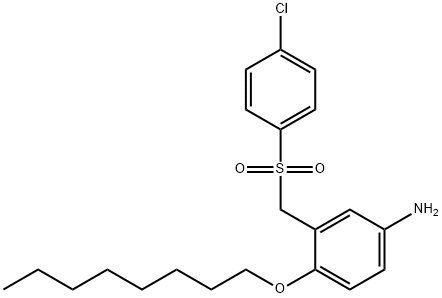 Benzenamine, 3-[[(4-chlorophenyl)sulfonyl]methyl]-4-(octyloxy)- Struktur