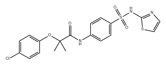 Propanamide, 2-(4-chlorophenoxy)-2-methyl-N-[4-[(2-thiazolylamino)sulfonyl]phenyl]- Struktur