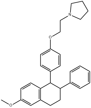 Pyrrolidine, 1-[2-[4-(1,2,3,4-tetrahydro-6-methoxy-2-phenyl-1-naphthalenyl)phenoxy]ethyl]- Struktur