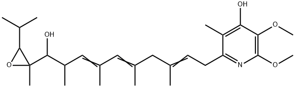 4-Pyridinol, 2-[10-hydroxy-3,5,7,9-tetramethyl-10-[2-methyl-3-(1-methylethyl)-2-oxiranyl]-2,5,7-decatrienyl]-5,6-dimethoxy-3-methyl- Struktur