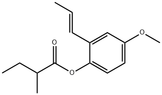 Pseudoisoeugenyl 2-Methylbutyrate (4 x 50 mg) ((E)-4-Methoxy-2-(prop-1-en-1-yl)phenyl 2-methylbutanoate) Struktur