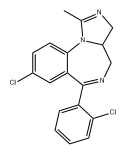 3H-Imidazo[1,5-a][1,4]benzodiazepine, 8-chloro-6-(2-chlorophenyl)-3a,4-dihydro-1-methyl- Struktur