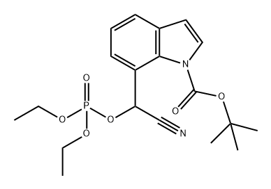 1H-Indole-1-carboxylic acid, 7-[cyano[(diethoxyphosphinyl)oxy]methyl]-, 1,1-dimethylethyl ester Struktur