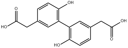 [1,1'-Biphenyl]-3,3'-diacetic acid, 6,6'-dihydroxy- Struktur