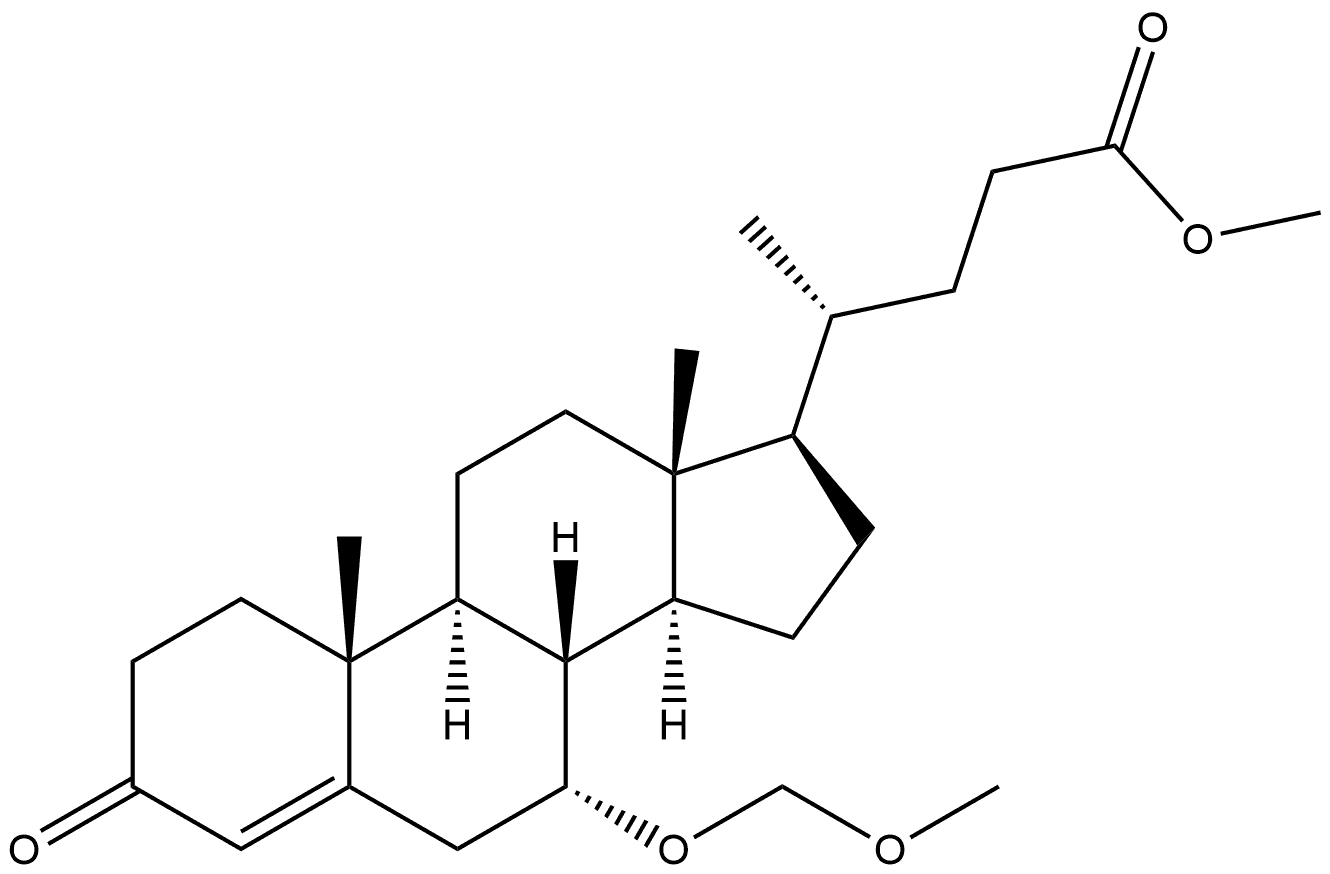 Chol-4-en-24-oic acid, 7-(methoxymethoxy)-3-oxo-, methyl ester, (7α)- Struktur