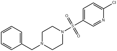 Piperazine, 1-[(6-chloro-3-pyridinyl)sulfonyl]-4-(phenylmethyl)- Struktur