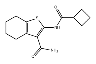 Benzo[b]thiophene-3-carboxamide, 2-[(cyclobutylcarbonyl)amino]-4,5,6,7-tetrahydro- Struktur