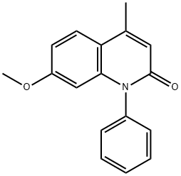 2(1H)-Quinolinone, 7-methoxy-4-methyl-1-phenyl- Struktur