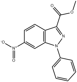 1H-Indazole-3-carboxylic acid, 6-nitro-1-phenyl-, methyl ester Struktur