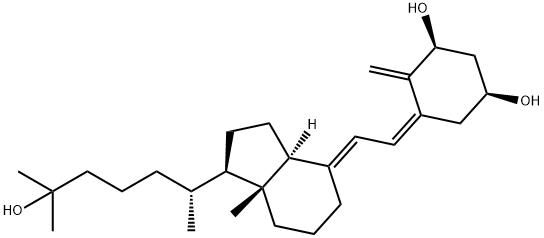 1,3-Cyclohexanediol, 4-methylene-5-[(2E)-2-[(1R,3aS,7aR)-octahydro-1-[(1R)-5-hydroxy-1,5-dimethylhexyl]-7a-methyl-4H-inden-4-ylidene]ethylidene]-, (1S,3S,5Z)- Struktur