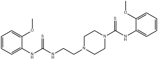 1-Piperazinecarbothioamide, N-(2-methoxyphenyl)-4-[2-[[[(2-methoxyphenyl)amino]thioxomethyl]amino]ethyl]- Struktur