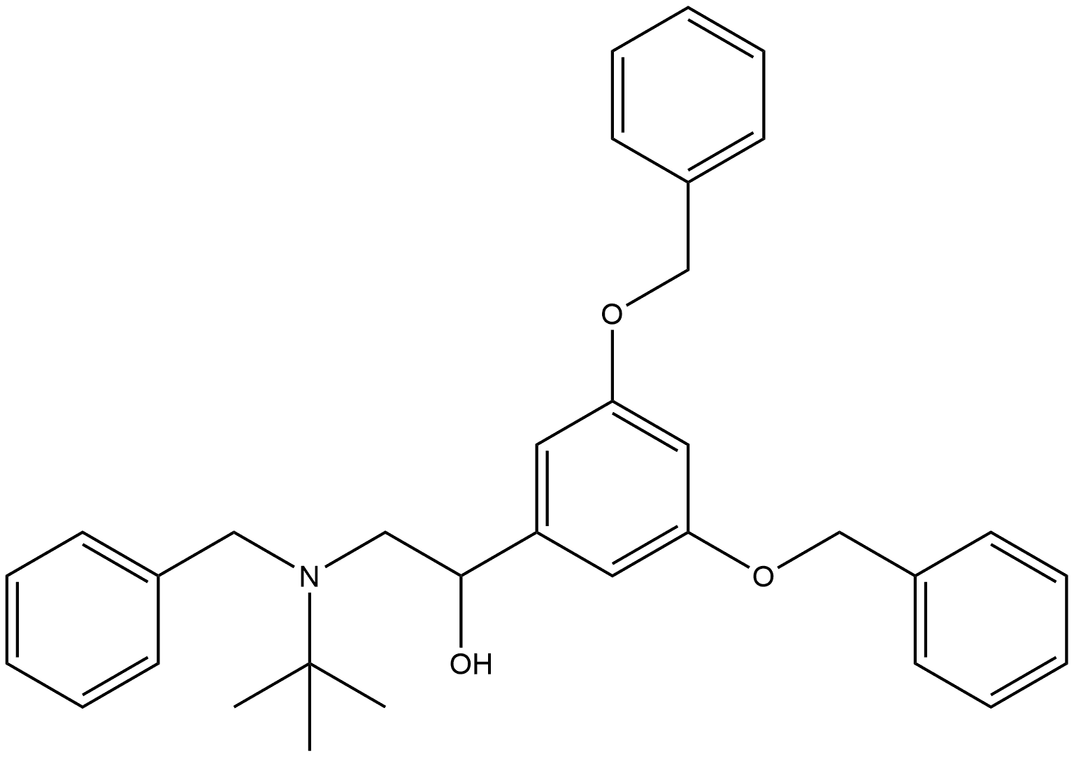 Benzenemethanol, α-[[(1,1-dimethylethyl)(phenylmethyl)amino]methyl]-3,5-bis(phenylmethoxy)-, (+)- Struktur