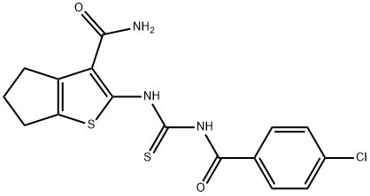 4H-Cyclopenta[b]thiophene-3-carboxamide, 2-[[[(4-chlorobenzoyl)amino]thioxomethyl]amino]-5,6-dihydro- Struktur