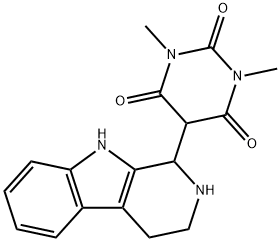 1,3-Dimethyl-5-(2,3,4,9-tetrahydro-1H-pyrido[3,4-b]indol-1-yl)-2,4,6(1H,3H,5H)-pyrimidinetrione Struktur