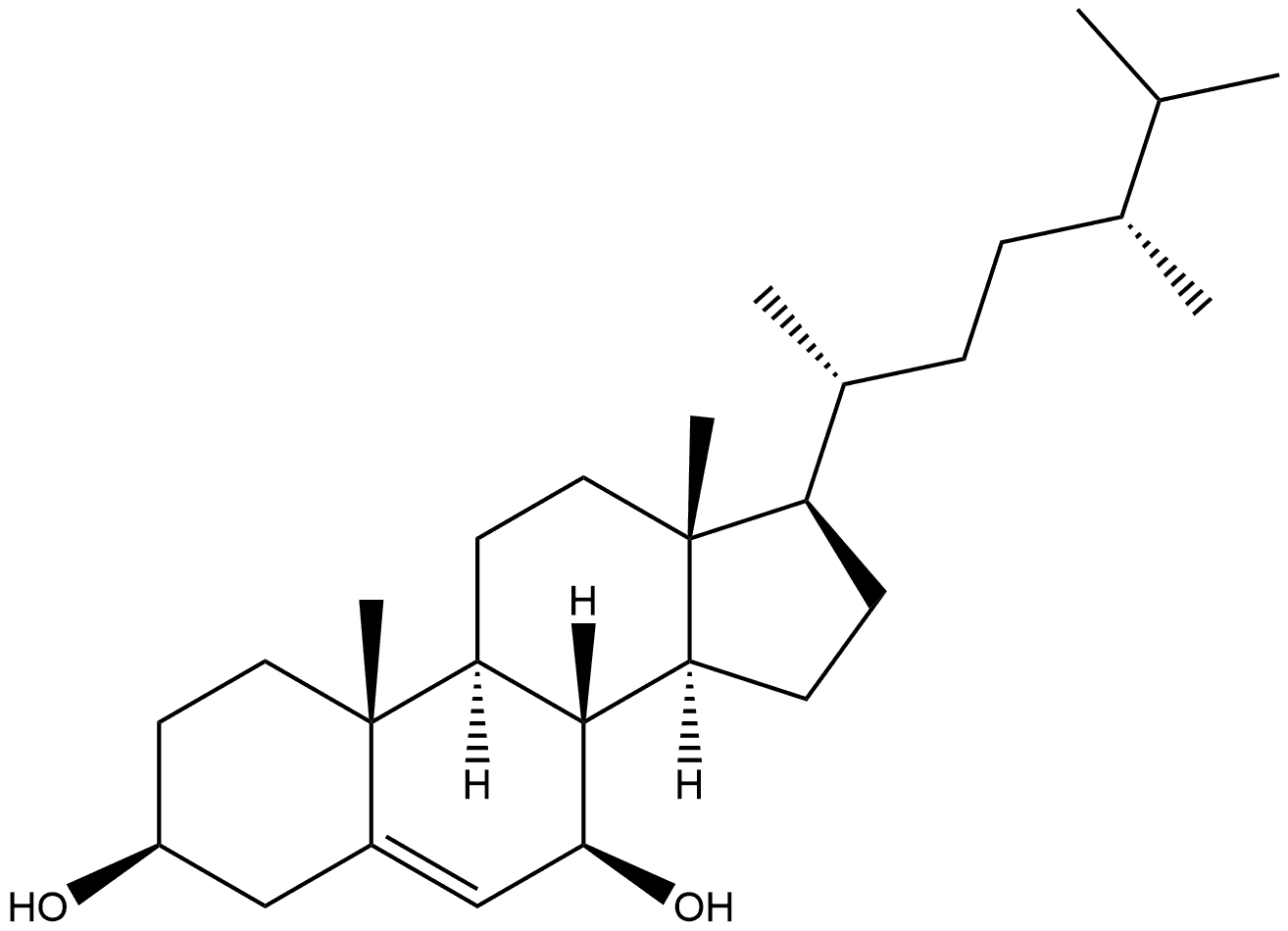 Ergost-5-ene-3,7-diol, (3β,7β,24R)- Struktur