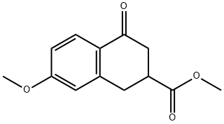 2-Naphthalenecarboxylic acid, 1,2,3,4-tetrahydro-7-methoxy-4-oxo-, methyl ester Struktur