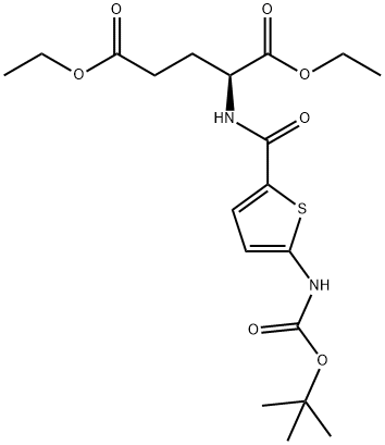 L-Glutamic acid, N-[[5-[[(1,1-dimethylethoxy)carbonyl]amino]-2-thienyl]carbonyl]-, diethyl ester (9CI) Struktur