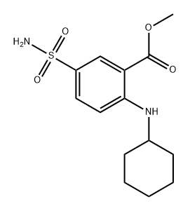 Benzoic acid, 5-(aminosulfonyl)-2-(cyclohexylamino)-, methyl ester Struktur