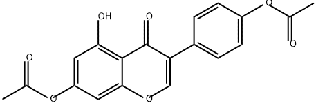 4H-1-Benzopyran-4-one, 7-(acetyloxy)-3-[4-(acetyloxy)phenyl]-5-hydroxy- Struktur