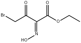 Butanoic acid, 4-bromo-2-(hydroxyimino)-3-oxo-, ethyl ester, (E)- (9CI) Struktur