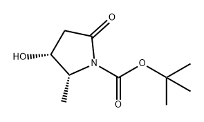 1-Pyrrolidinecarboxylic acid, 3-hydroxy-2-methyl-5-oxo-, 1,1-dimethylethyl ester, (2R,3R)- Struktur