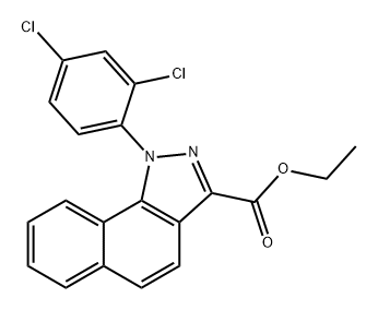 1H-Benz[g]indazole-3-carboxylic acid, 1-(2,4-dichlorophenyl)-, ethyl ester Struktur