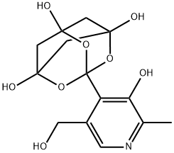 2,4,10-Trioxatricyclo[3.3.1.13,7]decane-1,5,7-triol, 3-[3-hydroxy-5-(hydroxymethyl)-2-methyl-4-pyridinyl]- Struktur