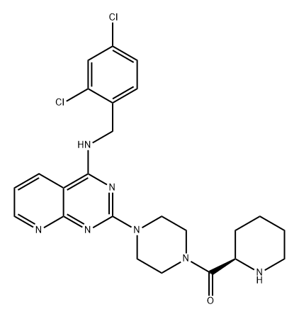 Methanone, [4-[4-[[(2,4-dichlorophenyl)methyl]amino]pyrido[2,3-d]pyrimidin-2-yl]-1-piperazinyl](2R)-2-piperidinyl- Struktur