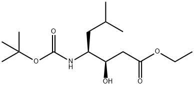 Heptanoic acid, 4-[[(1,1-dimethylethoxy)carbonyl]amino]-3-hydroxy-6-methyl-, ethyl ester, (3R,4S)-