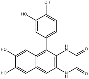 Formamide, N,N'-[1-(3,4-dihydroxyphenyl)-6,7-dihydroxy-2,3-naphthalenediyl]bis- (9CI) Struktur