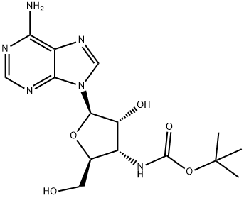 Adenosine, 3'-deoxy-3'-[[(1,1-dimethylethoxy)carbonyl]amino]- (9CI) Struktur