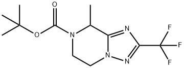 [1,2,4]Triazolo[1,5-a]pyrazine-7(8H)-carboxylic acid, 5,6-dihydro-8-methyl-2-(trifluoromethyl)-, 1,1-dimethylethyl ester Struktur